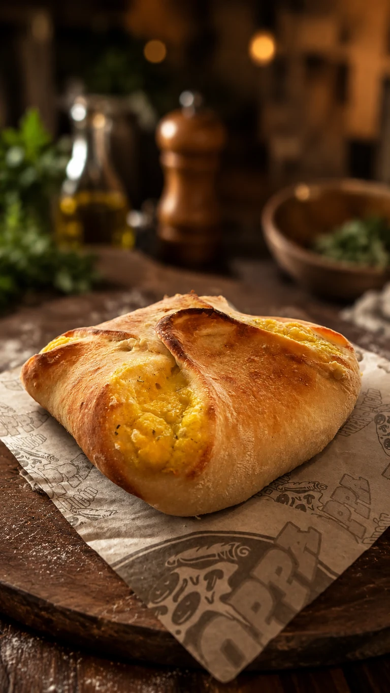 Calzone artesanal con masa de prefermento biga - Elcoppa Pucón